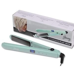 Sassy 1” Titanium Flat Iron, Hair Straightener, Green, New In Open Box